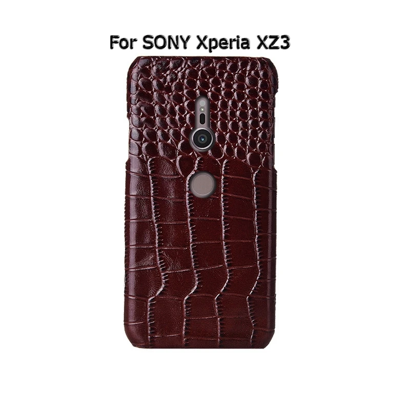Топ из натуральной коровьей кожи, чехол для телефона, чехол для SONY Xperia XZ1 XZ2 XZ3 XZ4, компактный Премиум чехол из крокодиловой кожи, Роскошный чехол