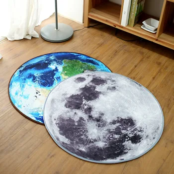 

Carpets Rounder for Kids Parlor Bedroom Bedside Chair Mats Tapis Enfant Rugs and Carpets for Home Living Room Earth Moon 3D