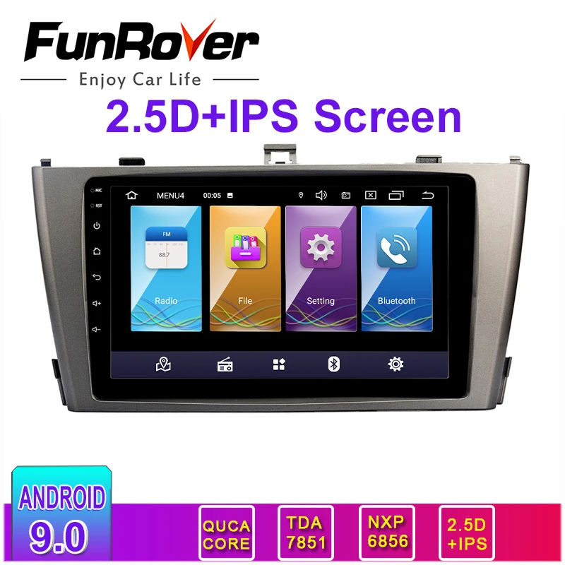 

FUNROVER 2.5D+IPS Android 9.0 Car Radio GPS Multimedia Stereo DVD Player For Toyota Avensis T25 2009-2013 Auto Audio WIFI Video