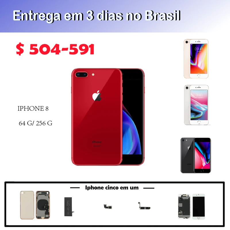 

100% original parts for iphone 8 celular smartphone iphone celular smartphone Hexa Core iOS 3GB RAM 64/256GB ROM 5.5 inch phone