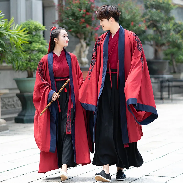 Традиционные китайские танцевальные костюмы Hanfu для женщин и мужчин халат