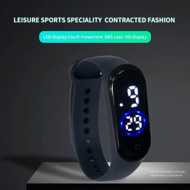 

M4 Touch Movement Diving Swimming Fitness Smart LED Bracelet with Month Day Time Display