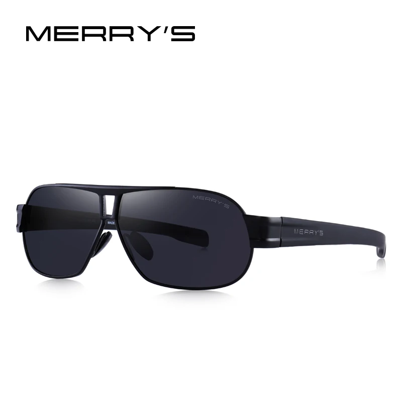 C01 Black MERRYS дизайн мужские поляризованные солнцезащитные очки для вождения TR90 ноги UV400 защиты S8506N - Цвет линз: C01 Black