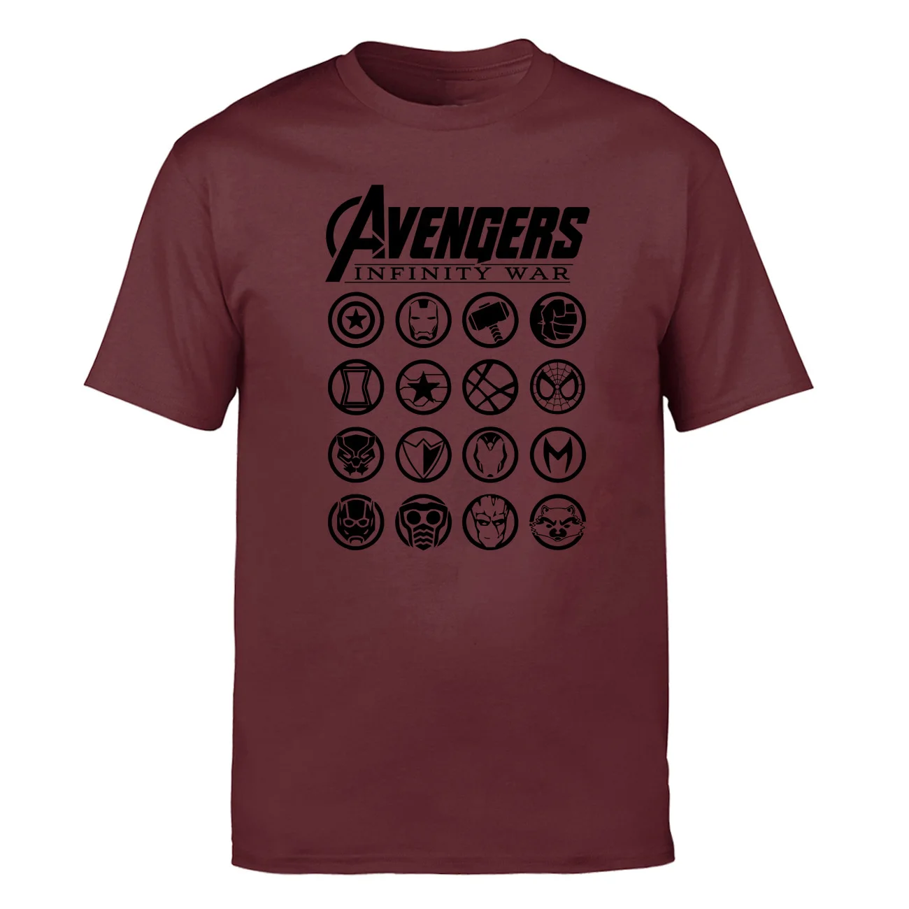 Мужская футболка «мстители», супергерой, Железный человек, Капитан Америка, Тор, Халк, Черная Вдова, летние топы, супергерой, футболка, футболки - Цвет: Wine red 1