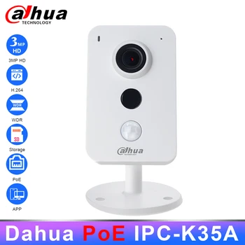

Original Dahua Mini Network IP Camera Security IPC-K35A 3MP HD PoE Alarm I/O PIR Smart IR 2-Way Audio CCTV Cloud SD Card Slot