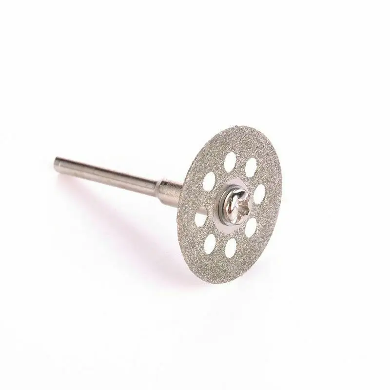 New Hot Sale 10Pcs 22mm Mini Sharp Diamond Cut Off Rotary Tool Cutting Disc Disks DIY Tools Accessories for Dremel with 2Pcs Rod