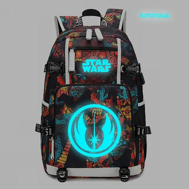 Звездный рюкзак войны USB порт рюкзак сумка Змеиный узор школьные сумки для девочек-подростков дорожная сумка для ноутбука - Цвет: 22