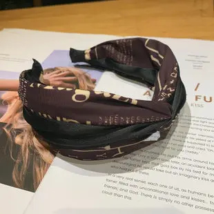 Korean-style New Style Handmade Fabric Retro Leopord Pattern Middle Knot Hair Bands Stripes Versatile Face Wash Hair Fixer Headb