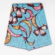 Красивый цветочный принт небесно-голубой хлопок Африканский лучшее качество Pagne Анкара настоящая Гарантированная настоящая голландская восковая Ткань 6 ярдов