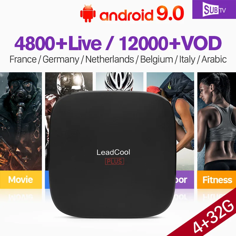 

IPTV Arabic France TV BOX Leadcool Plus Android 9.0 4G/32G With 1 Year SUBTV IPTV Germany Italy Canada Portugal 4K IP TV