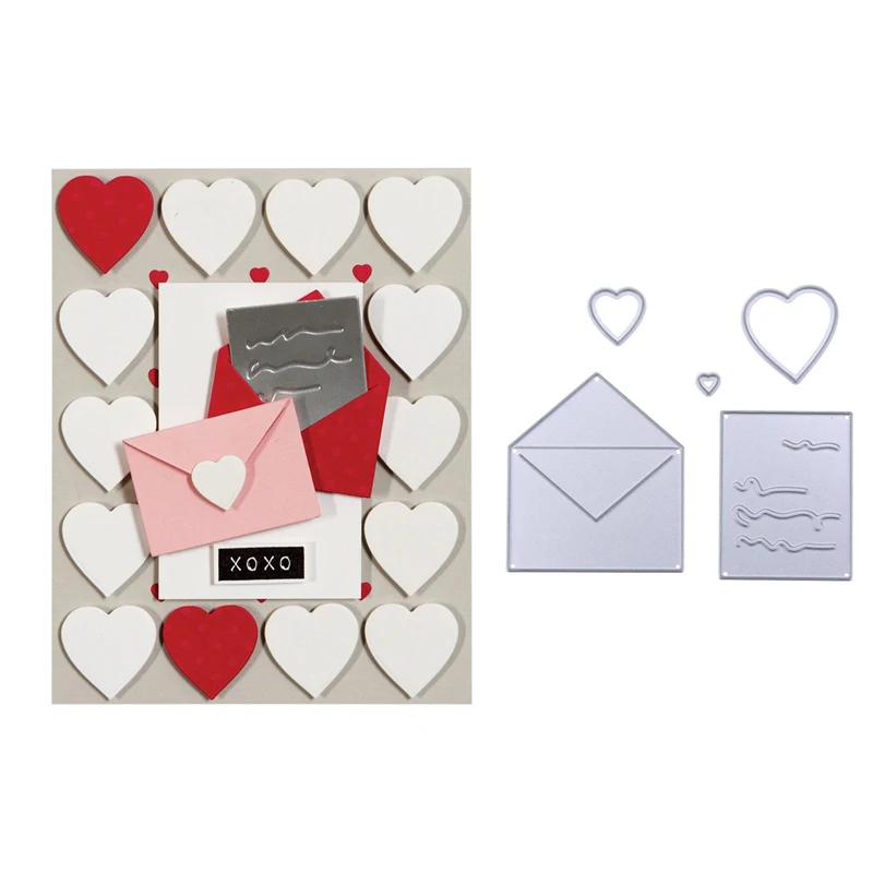 

Envelope Card Heart Geometry Style Metal Cutting Dies DIY Scrapbooking Crafts Paper Cards Decoration Album Making Template 2019