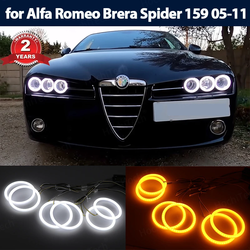 

Switchback Excellent Dual Color 6pcs Super Bright Cotton LED Angel Eyes Halo Rings kit for Alfa Romeo Brera Spider 159 2005-2011