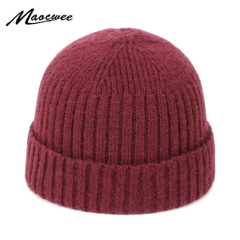

Brimless Wool Hats Hip Hop Beanie Skullcap Street Knitted Hat Women Men Acrylic Unisex Casual Solid Pumpkin Portable Melon Cap