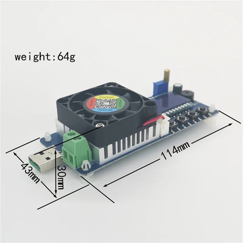 FX25 4A 25W / FX35 5A 35W Electronic Load Battery Capacity Tester Constant Current USB Power Detector Adjustable Resistor 6