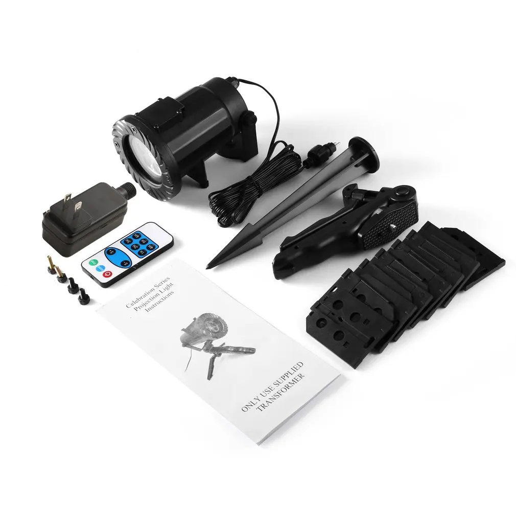 

LED Landscape Projector Lights RF RC Spotlight Rotating Projection Light with 15 pcs Pattern Lens for Christmas Party Decor