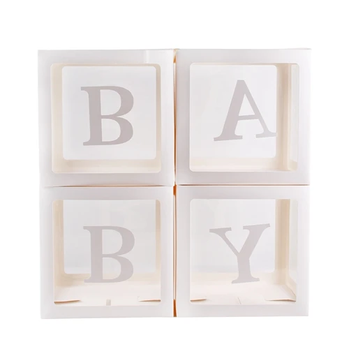 Baby shower 2 Золотой детский душ картонная коробка Baby Shower мальчик девочка BabyShower первый день рождения украшения детский душ Декор вечерние сувениры - Цвет: Baby shower 2