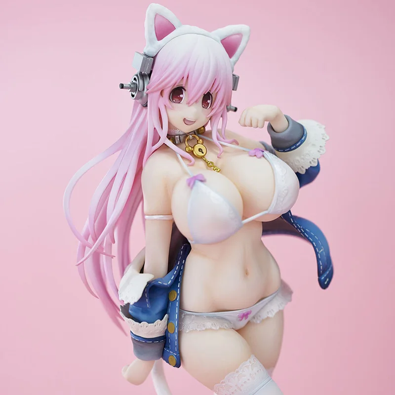 Super Sonic Sonico White Cat Ver. Экшн фигурки из ПВХ японские аниме модель нитро игрушки