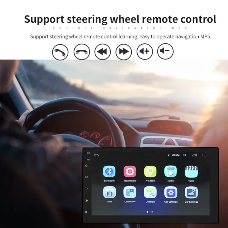 Автомобильный стерео gps-навигатор стерео-двойной Din Android головное устройство с Bluetooth 7 дюймов