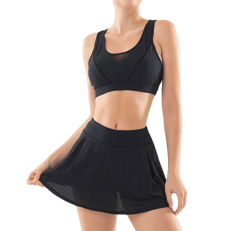 Спортивная Короткая юбка для тенниса и йоги короткая фитнеса дышащая