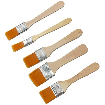 

100 Pcs Hair Painting Brush Wooden Handle Flat Paint Brush Different Size Oil Painting Drawing Art Pen