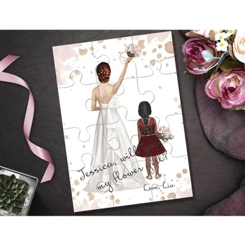 

Cusntom Wedding CardJunior Bridesmaid Gift Ideas Flower Girl Favor Will You Be My Junior Bridesmaid Puzzle Card Party Card