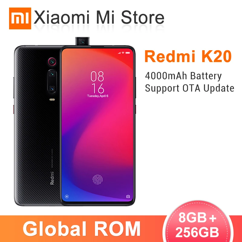 

Xiaomi Redmi K20 8GB RAM 256GB ROM Mobile Phone Snapdragon 730 Octa Core 48MP+20MP 4000mAh 6.39" 2340 x 1080 Full Screen