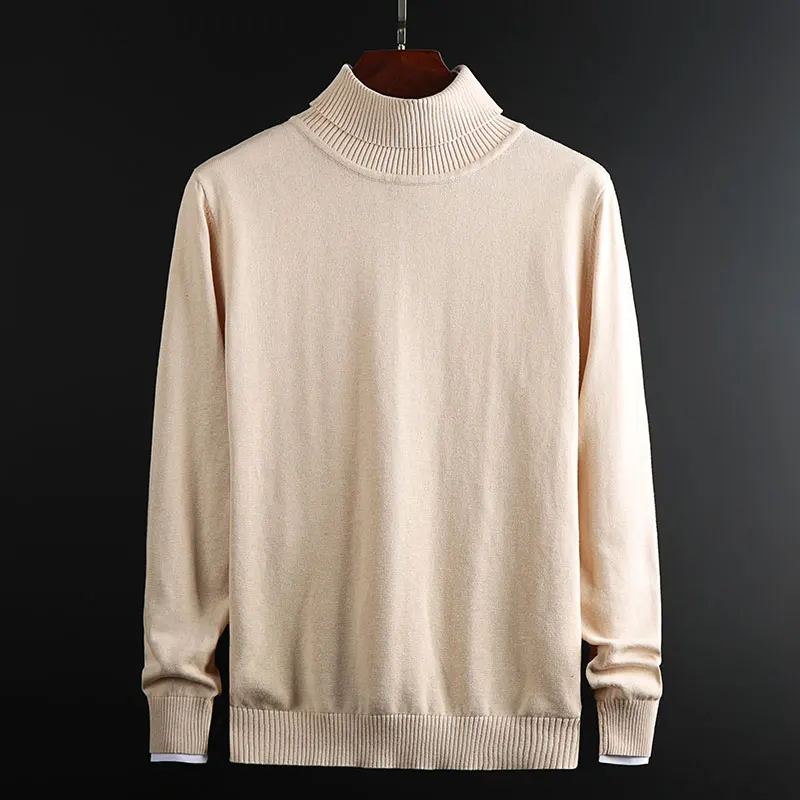 New Fashion Brand Turtleneck Sweaters Mens Pullovers Slim Fit Jumpers Knitwear Winter Korean Style Casual Clothing Men