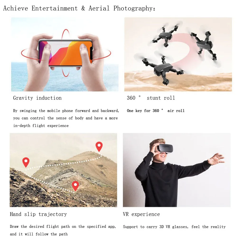 Wifi 4K камера HD Квадрокоптер 20 мин продолжительность полета высота удержания FPV Дрон пульт дистанционного управления игрушки aviao de control remoto