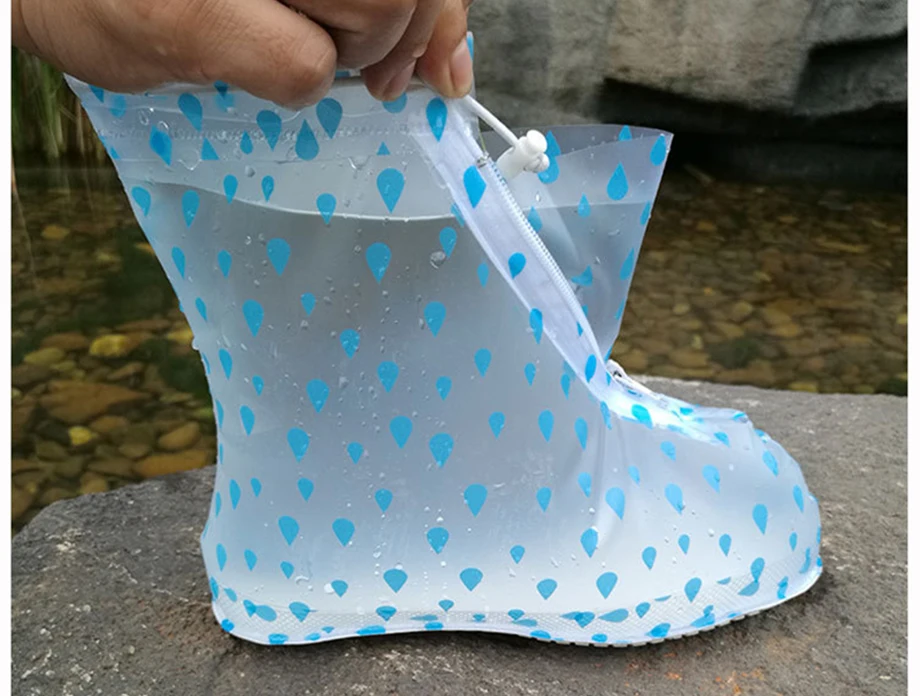1 Pair Of PVC Waterproof Shoe Covers Reusable Overshoe Thickening Unisex Non-slip Rain Boots Set Fishing Waterproof Rain Boots