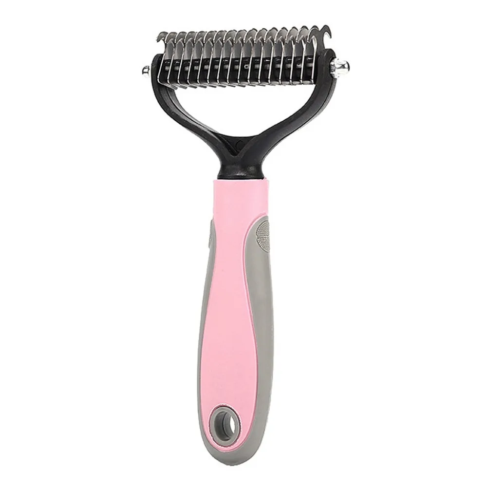 Open Knot Comb Dog Brush Grooming Pet Hair Removal Comb Double-Sided Stainless Steel Pet Hair  (1)