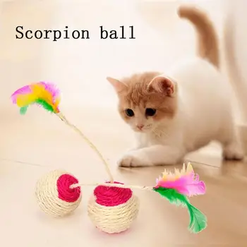 

Hot sale 1 pcs pet toys cat claw scraper toy Development ball colorful toy Pen ball Random color 6.5CM
