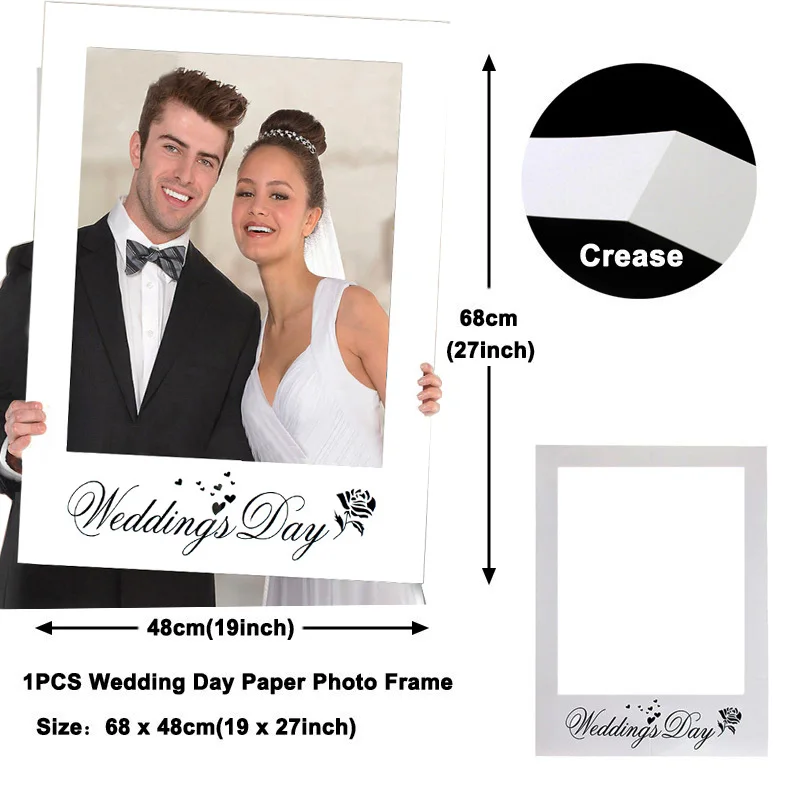 Paper photo frame Lincaier, белые, свадебные, для украшения автомобиля, вечерние, бумажные, баннеры, домашний декор, гирлянда, поставки, сердце, материал - Цвет: Paper photo frame