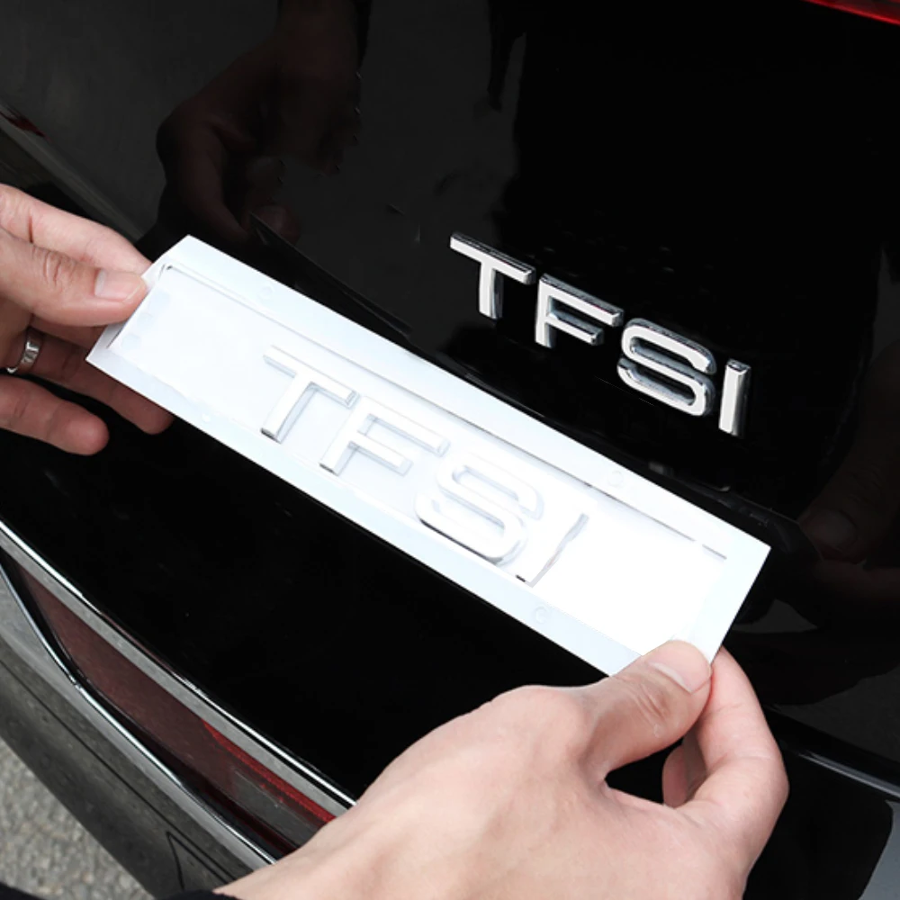 

Chrome Letters Sticker Car Rear Trunk Sticker For Audi A6 C6 A3 A4 B8 A8 A7 A5 Q5 Q7 TFSI Logo Sticker Auto Tuning Accessoies