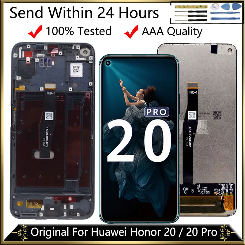 Оригинальный ЖК-дисплей для Huawei Honor 20 ЖК-YAL-L21 дисплей сенсорный экран дигитайзер