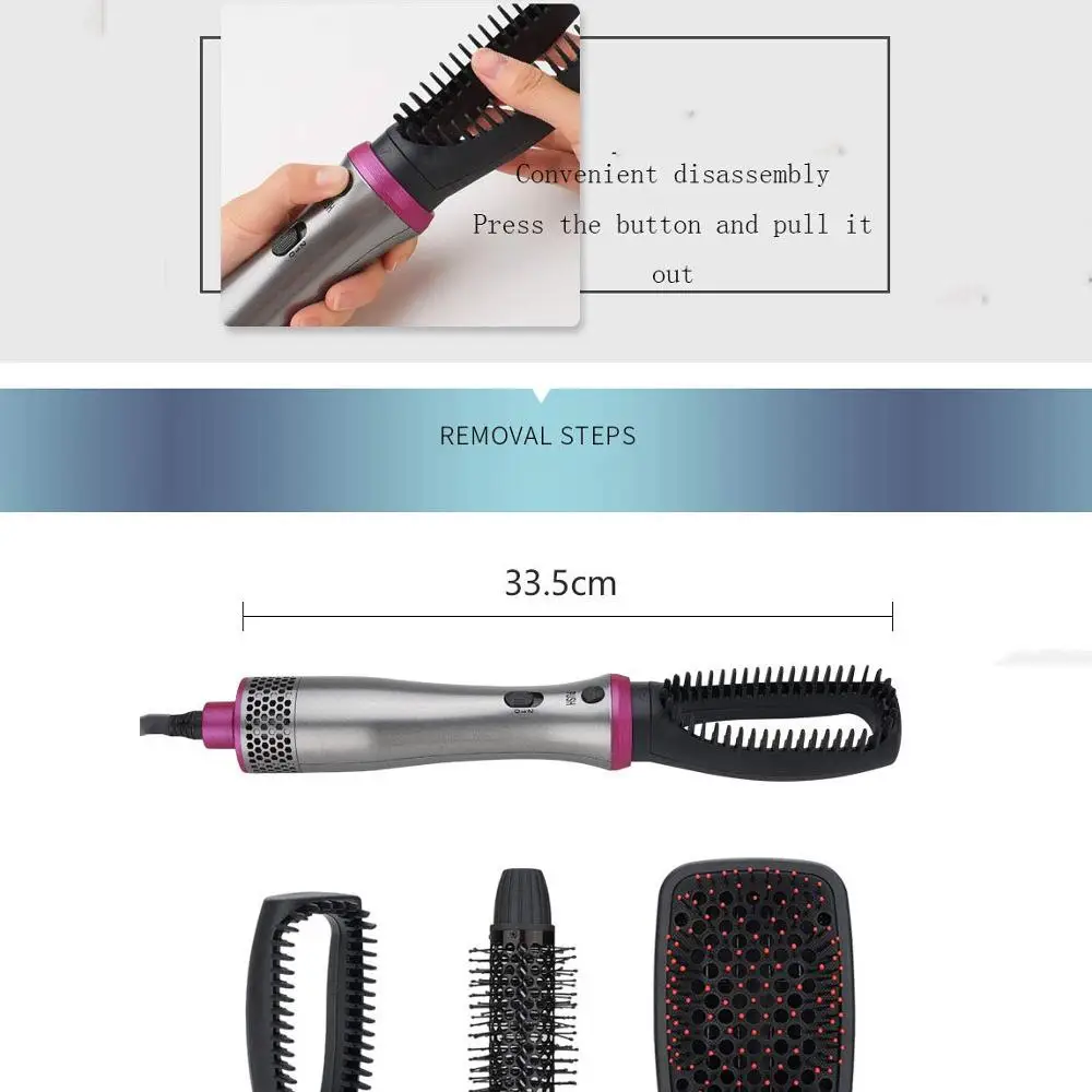 Escovas de Cabelo Alisador de Cabelo Pente com Vento 5 em 1 Ventilação com 4 Quente-ar Volumizer Multifuncional Escova Diferente 6 volumizer multifuncional alisador de cabelo pente com