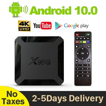 

X96Q Android 10.0 BOX TV Smart Allwinner H313 Quad Core H.265 2.4G WiFi 1G+8G/2G+16G Smart tv 4k UHD Android Set-top Box X96 Q