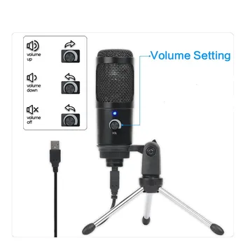 

Tabletop Metal USB Condenser Recording Microphone For Laptop MAC Or Windows Cardioid Studio Recording Vocals Voice Over YouTube