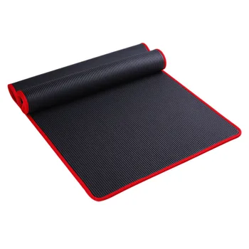 

10Mm Thick Non-Slip Yoga Mat Nbr Fitness Pilates Mat Anti-Tearing Edge Beginner Yoga Mat 72x24Inch - Black