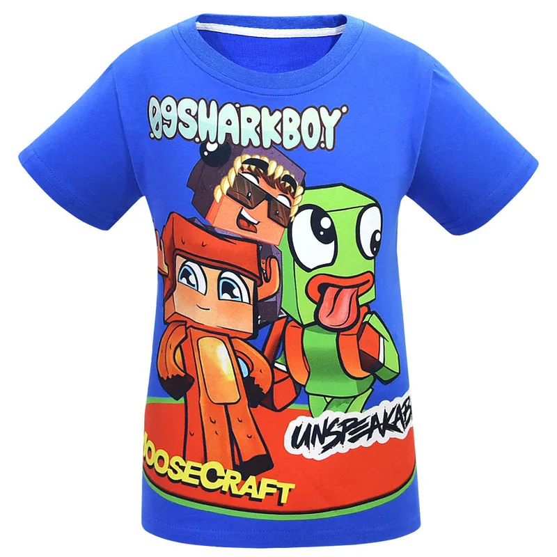 Забавная хлопковая Футболка Детская летняя футболка для девочек футболки для мальчиков с изображением Ютуба детская одежда для мальчиков с надписью «Unspeakable 09 Sharkboy»