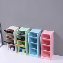 

Creative Multifunctional 4 Grid Desktop Organizer Pen Holder Makeup Storage Box School Office Accessories Stationery