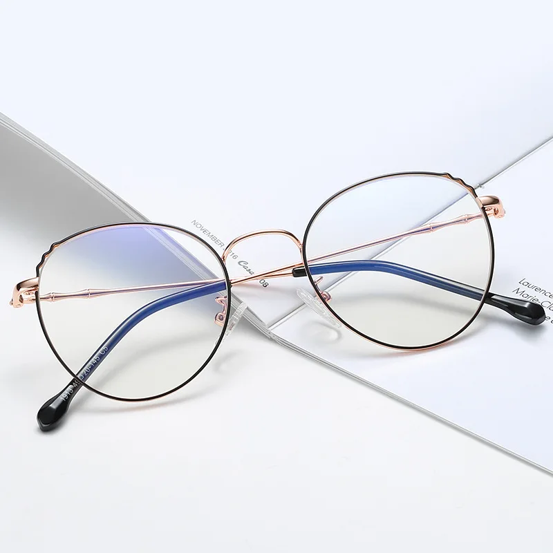 

Personalized Cat Ear Round Anti-Blue-ray Computer Glasses Student Glasses Myopia Glasses Frame Female Plain Glasses