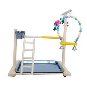 

Wooden Bird Perch Stand Parrot Platform Playground Interactive Toys Cage Decor 95AA