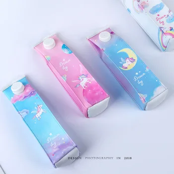 

Korean Creative Stationery Neverland Unicorn Milk Pencil Case Cute Cartoon Large Capacity Pencil Case Pencil Pouch