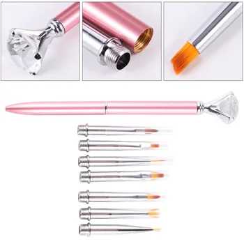 

Detachable Durable Crystal Nail Art Brush Set Light Therapy Pen Painting Nail Brush Set for Home Women