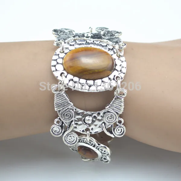 

tr4er Stone Cuff Bracelet Flower Bangle Jewelry Factory Tibet Alloy wholesale