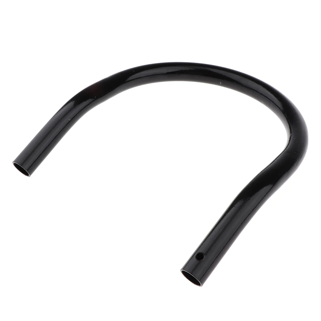 Motorcycle Upswept Backseat Rear Seat Hoop Bracket Frame Loop Brat Seat Cushion Armrest Hand Rail 210mm, Universal Fit, Black