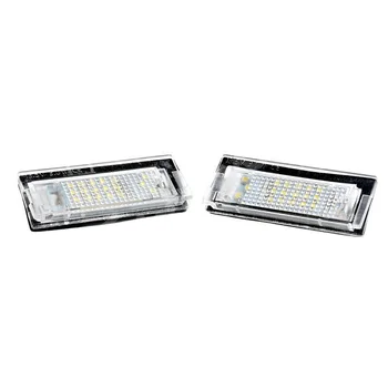 

White Number License Plate Light Plastic Accessories Replacement 1Pair Error Free Lamp