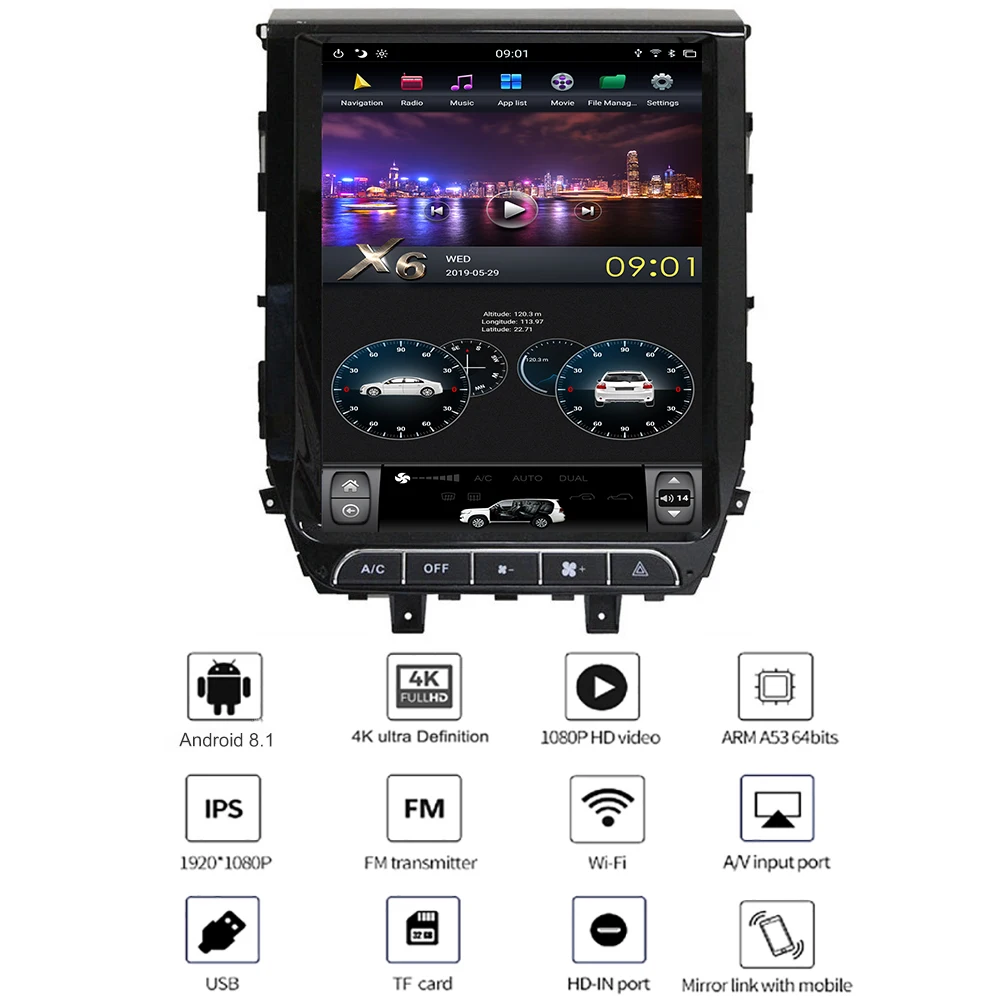 YAZH для Toyota Land Cruiser gps радио мультимедиа с 12," ips Tesla 4K дисплей Android 8,1 4 Гб Carplay Зеркало Ссылка SWC