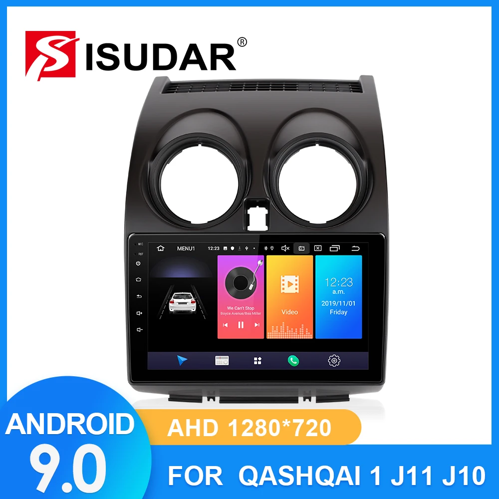 ISUDAR Автомагнитола для Nissan Qashqai 1 J10 2006-2013 2 din Android 9 Авторадио Мультимедиа gps DVR AHD камера ram 2 Гб rom 32 Гб USB