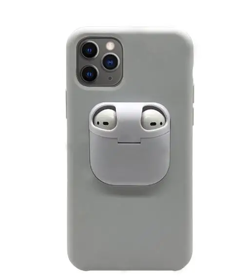 Для Apple iphone s 11 Pro Max Жесткий Чехол для iphone Xs Max XR X 6 7 8 Plus+ чехол AirPods держатель гарнитура силиконовый чехол - Цвет: Белый